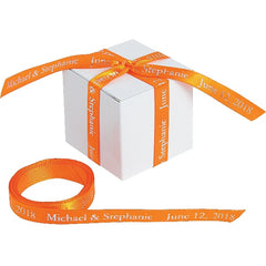 3/8" - Orange Personalized Ribbon - 25 ft.