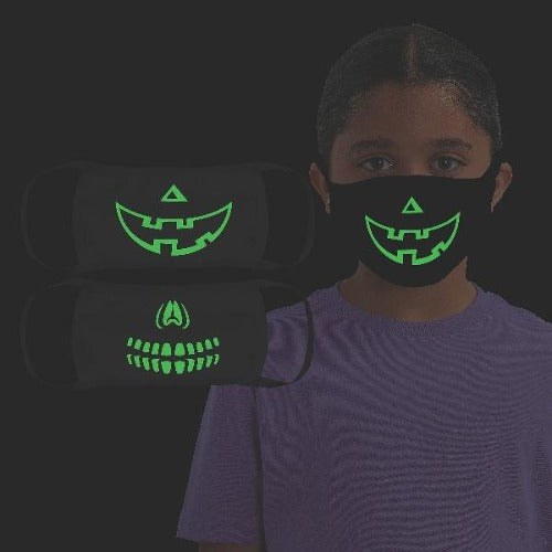 Glow In The Dark Halloween Washable Face Masks For Children