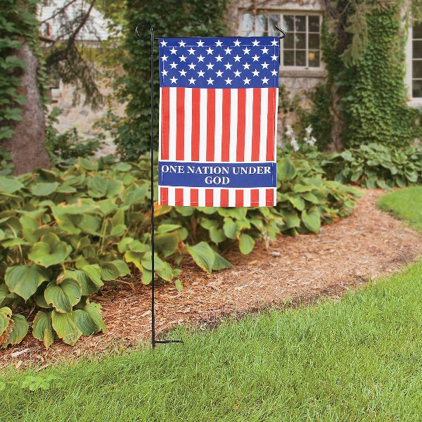 Religious Patriotic Garden Flag - 12 3/4 x 18