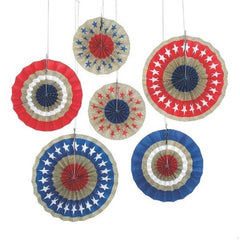 Patriotic Burlap Hanging Fans