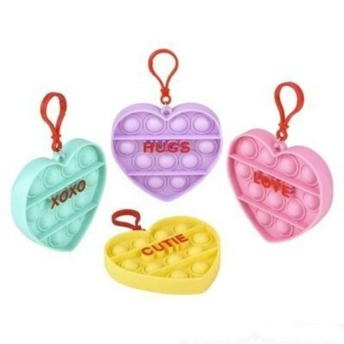 3.75 Valentines Conversation Hearts Bubble Popper Clip Ons