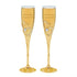 Gold Stacked Heart Premium Personalized Glass Wedding Flutes