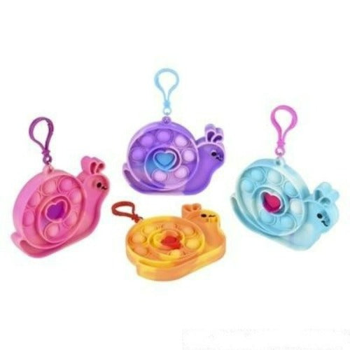 4.25 Valentines Snail Bubble Popper Clip Ons