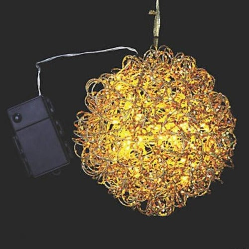 Vickerman 8 Gold LED Vine Glitter Light Ball