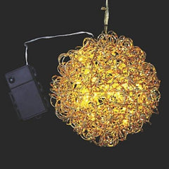 Vickerman 8" Gold LED Vine Glitter Light Ball