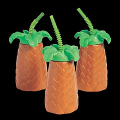 20 Oz Palm Tree Cups with Lids & Straws