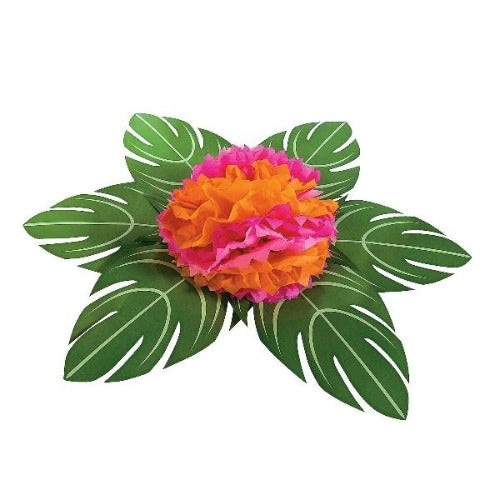 Palm Leaf Table Decor with Flower