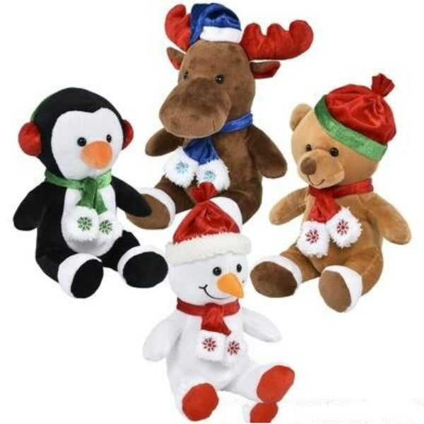 8 Christmas Plush Characters With Scarf