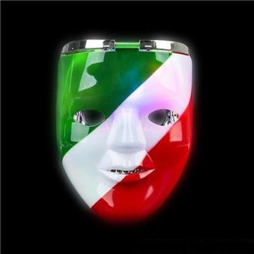 LED Light Up Mexican Flag Double Mask