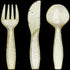 Gold Glitter Plastic Cutlery Sets