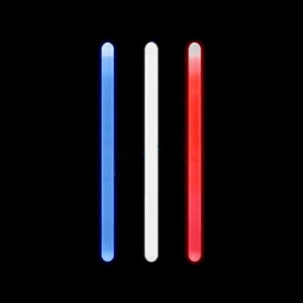 12 Inch Jumbo Glow Sticks - Patriotic Colors - Red White Blue