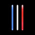 12 Inch Jumbo Glow Sticks - Patriotic Colors - Red White Blue