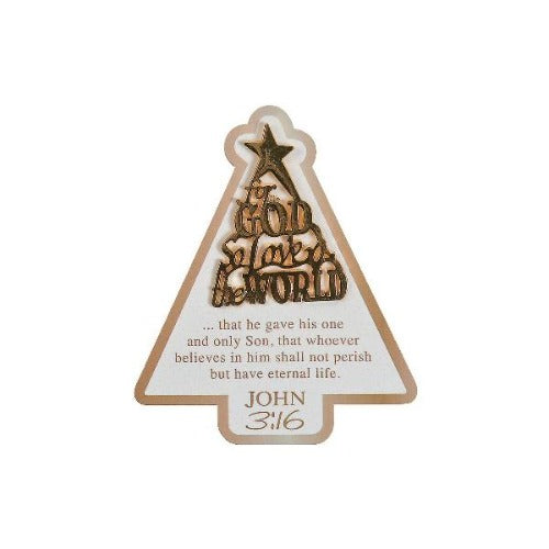John 3:16 Christmas Tree Pins with Card