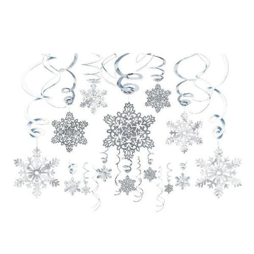 Snowflake Hanging Swirl Decorations