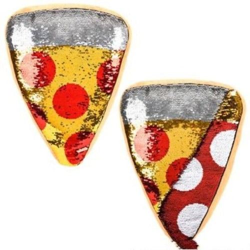 16 Plush Flip Sequin Pizza Pillow