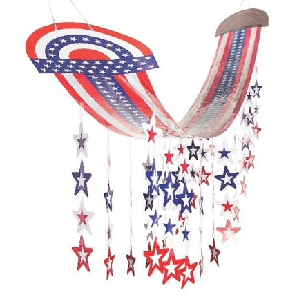 Patriotic Ceiling Decoration With Hanging Stars | PartyGlowz