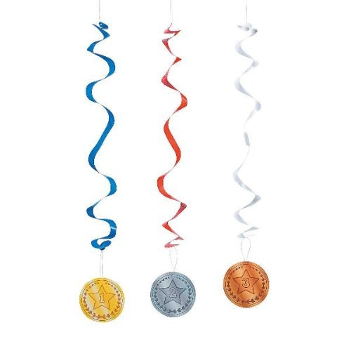 Hanging Medal Swirl Decorations
