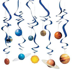 Hanging Planets Swirl Decorations