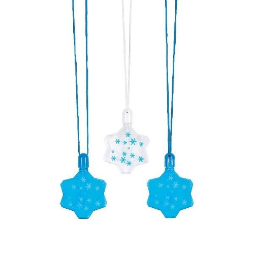 Winter Snowflake Bubble Bottle Necklaces