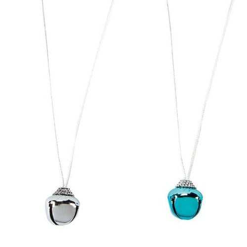 Silver & Blue Jingle Bell Necklaces