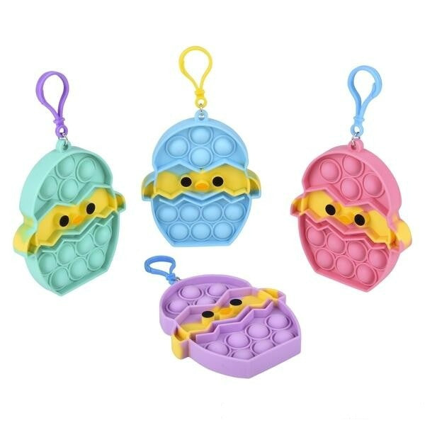 4.25 Easter Chick In Egg Bubble Popper Clip Ons