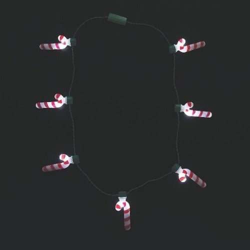 Light Up Candy Cane Christmas Party Necklaces