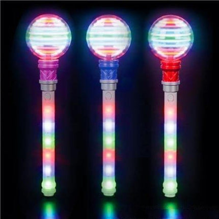 LED Light Up 13.5 Inch Spinning Magic Ball Wand