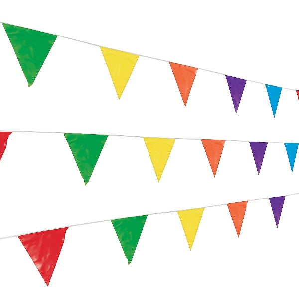 Plastic Multicolor Pennant Banner - 100 Feet