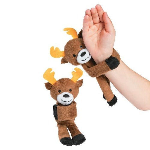 Hugging Stuffed Reindeer Slap Bracelets
