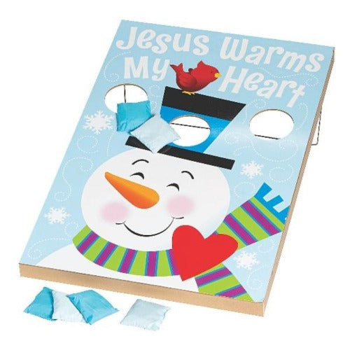 Religious Snowman Bean Bag Toss Game Set