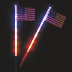 LED Light Up USA Flags - Pack of 12 American Flags