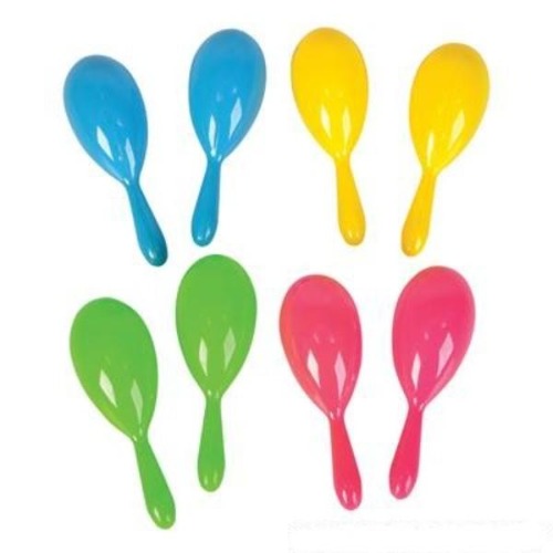 4 Plastic Neon Maracas