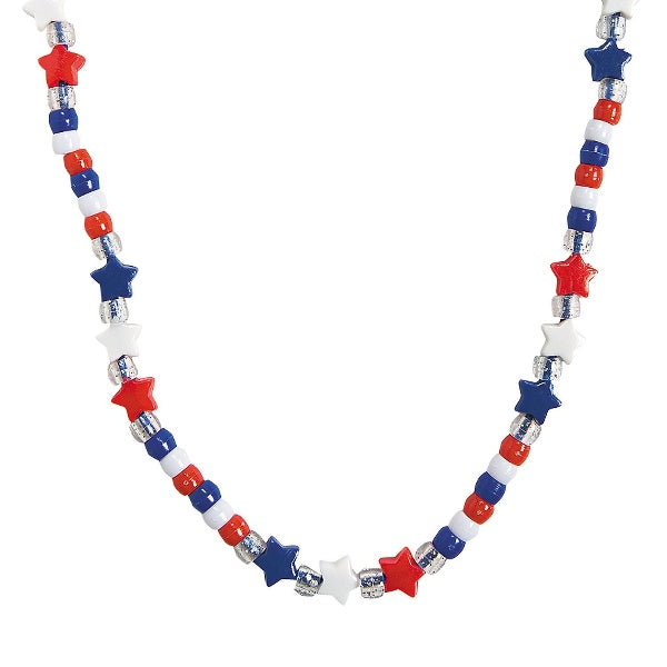 Beaded Red, White & Blue Star Necklace Craft Kit