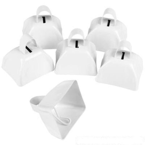 3 White Metal Cowbell