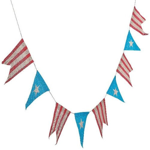 Rustic 4th of July Burlap Pennant Banner