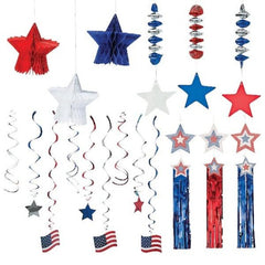 Patriotic Super Hanging Decorations Kit