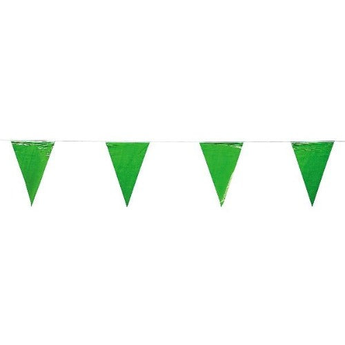 Green Plastic Pennant Banners - 100 Feet