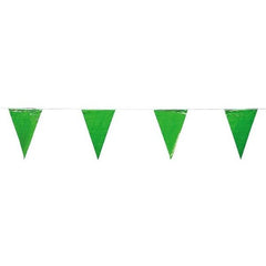Green Plastic Pennant Banners - 100 Feet