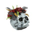 Gothic Skull Vase with Roses Halloween Decoration