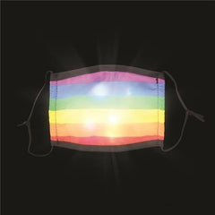 LED Light-Up Rainbow Face Mask Adult Size