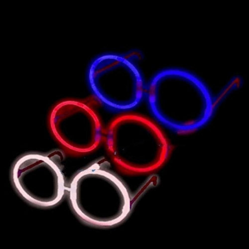 Glow Eyeglasses - Round - Patriotic Theme - Red Blue White