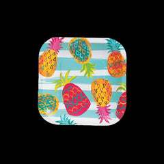Pineapple Square Paper Dessert Plates