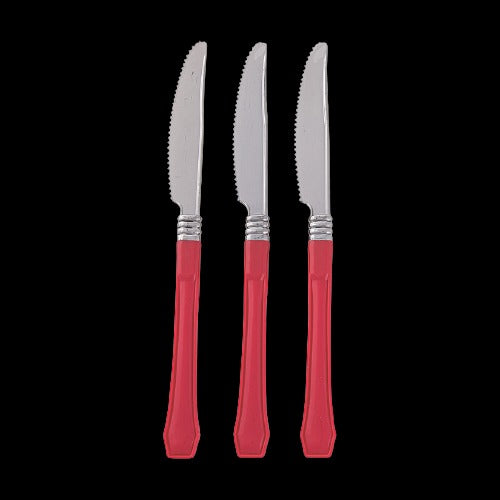 Red Premium Plastic Knives