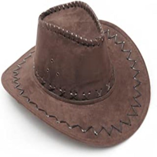 Heavy Leather Style Looking Brown Cowboy Hat