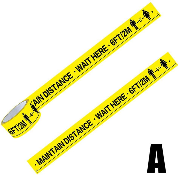 Maintain 6 FT Distance' Print Floor Sign Sticker Tape