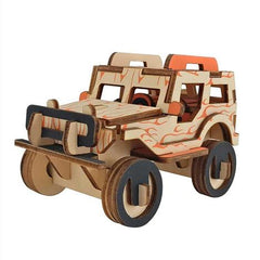 Natural Wood 3D Puzzle Jeep Off Road Craft Building Set