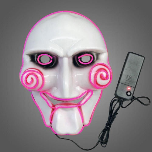 Spooky EL Wire Light Up Jigsaw Mask