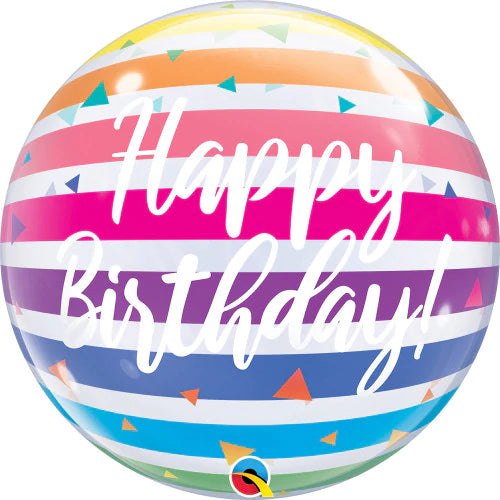 22  Bubble - Birthday Bright Rainbow Stripes