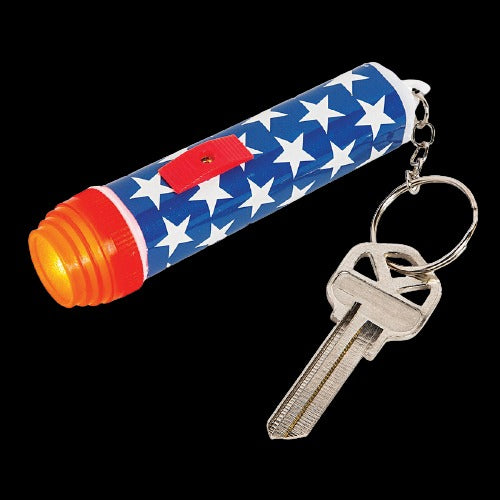 Patriotic Mini Flashlight Keychains - Pack of 12 Key Chains