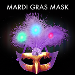 Light-Up Purple Plume Mask
